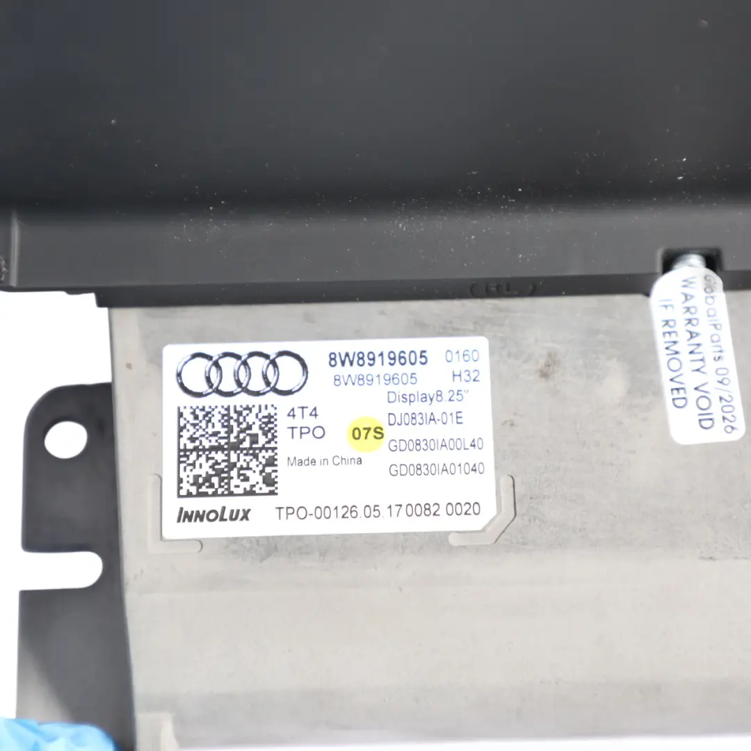 8,25" Display Screen Dashboard Multifunction Monitor to Audi A4 B9 A5 F5 with Part number 8W8919605 Audi A4 B9 A5 F5 8,25" Display Screen Dashboard Multifunction Monitor - SKU RHD-8W8919605-2 - Part number 8W8919605