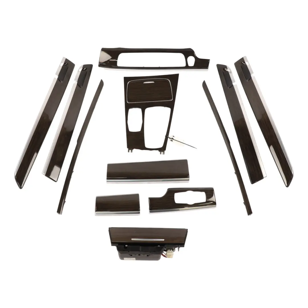 BMW F01 Interior Trim Set Dashboard Console Cover Strip Gleaming Wood Fineline - SKU RHD-9115533-3 - Part number 9115533