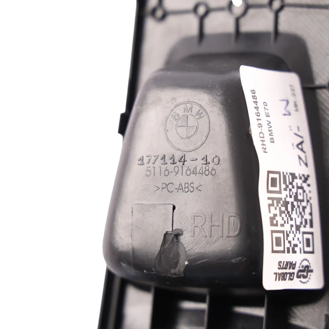 BMW X5 X6 Series E70 E71 Centre Console Middle Trim Cover Black - SKU RHD-9164486 - Part number 9164486
