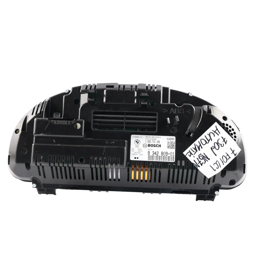 BMW F01 LCI Instrument Cluster Speedo Clocks Diesel Automatic - SKU RHD-9342809-3 - Part number 9342809