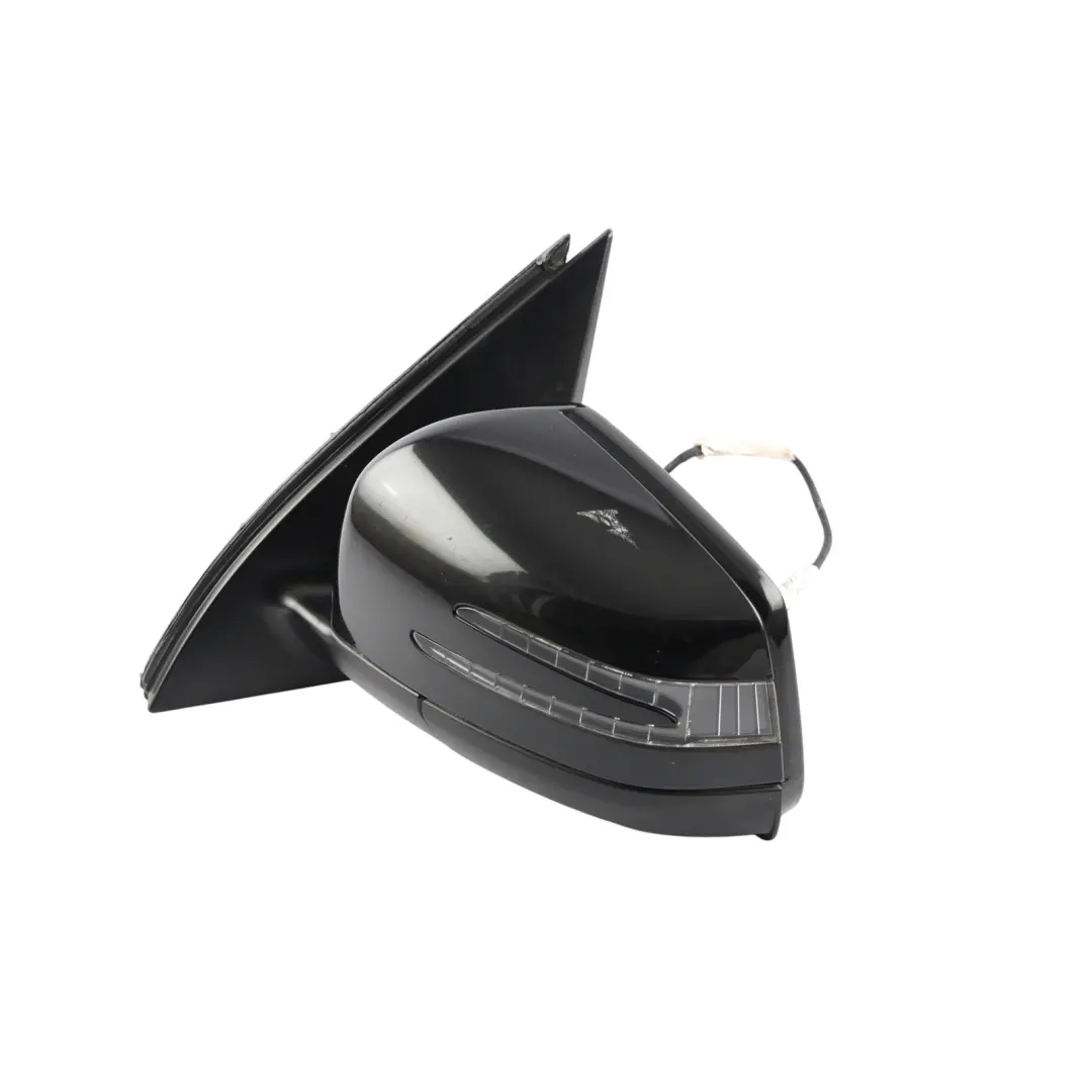 Mercedes ML W166 Wing Mirror Left N/S Power Fold Auto Dim Obsidian Black - 197 - SKU RHD-A1668108500-OB1 - Part number A1668108500