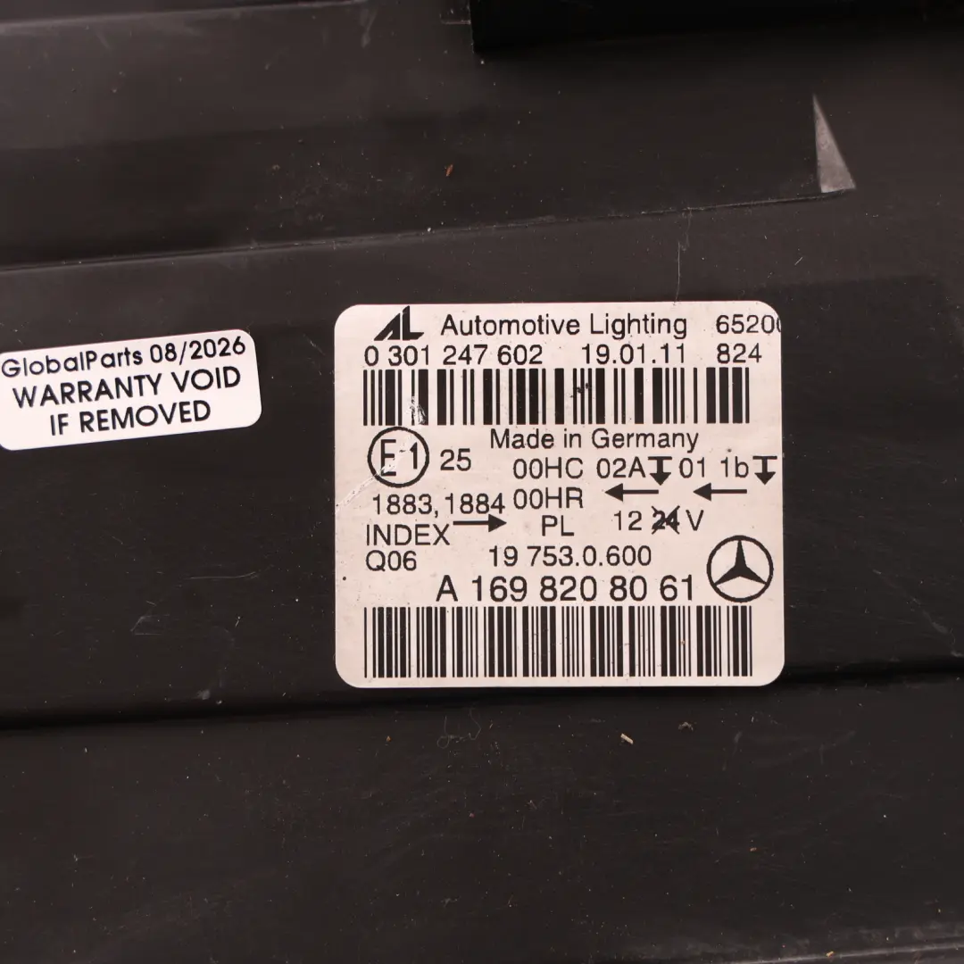  Headlight Headlamp Mercedes W245 B-Class Lamp Front Right O/S - SKU RHD-A1698208061-1 - Part number A1698208061