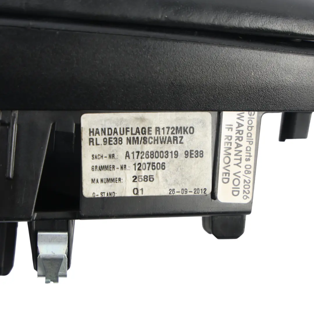 Center Console Armrest Handrest Leather Black to Mercedes R172 with Part number A1726800319 Mercedes R172 Center Console Armrest Handrest Leather Black - SKU RHD-A1726800319 - Part number A1726800319