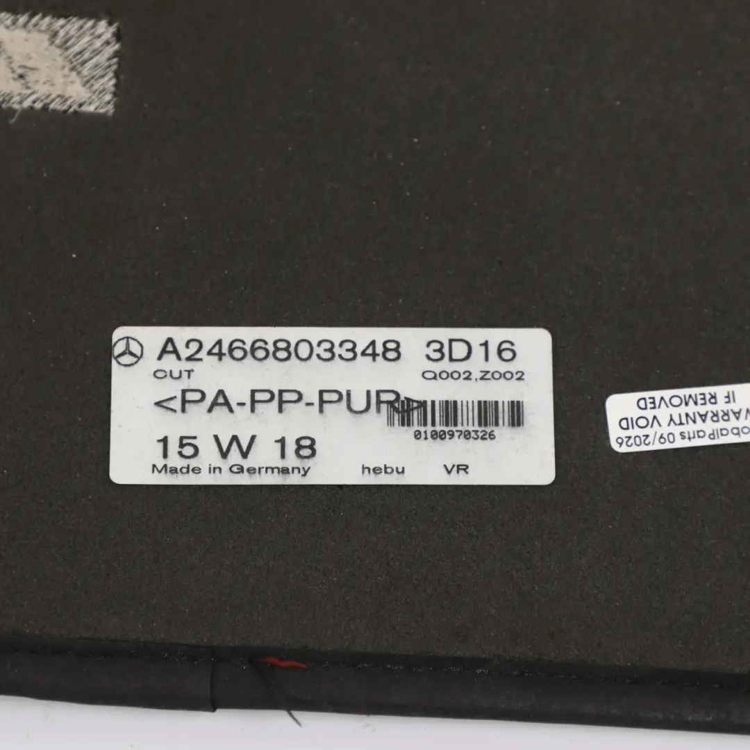 Mercedes W246 Floor Mats Set Interior Front Rear Floor Cover Black - SKU RHD-A2466803348-3 - Part number A2466803348