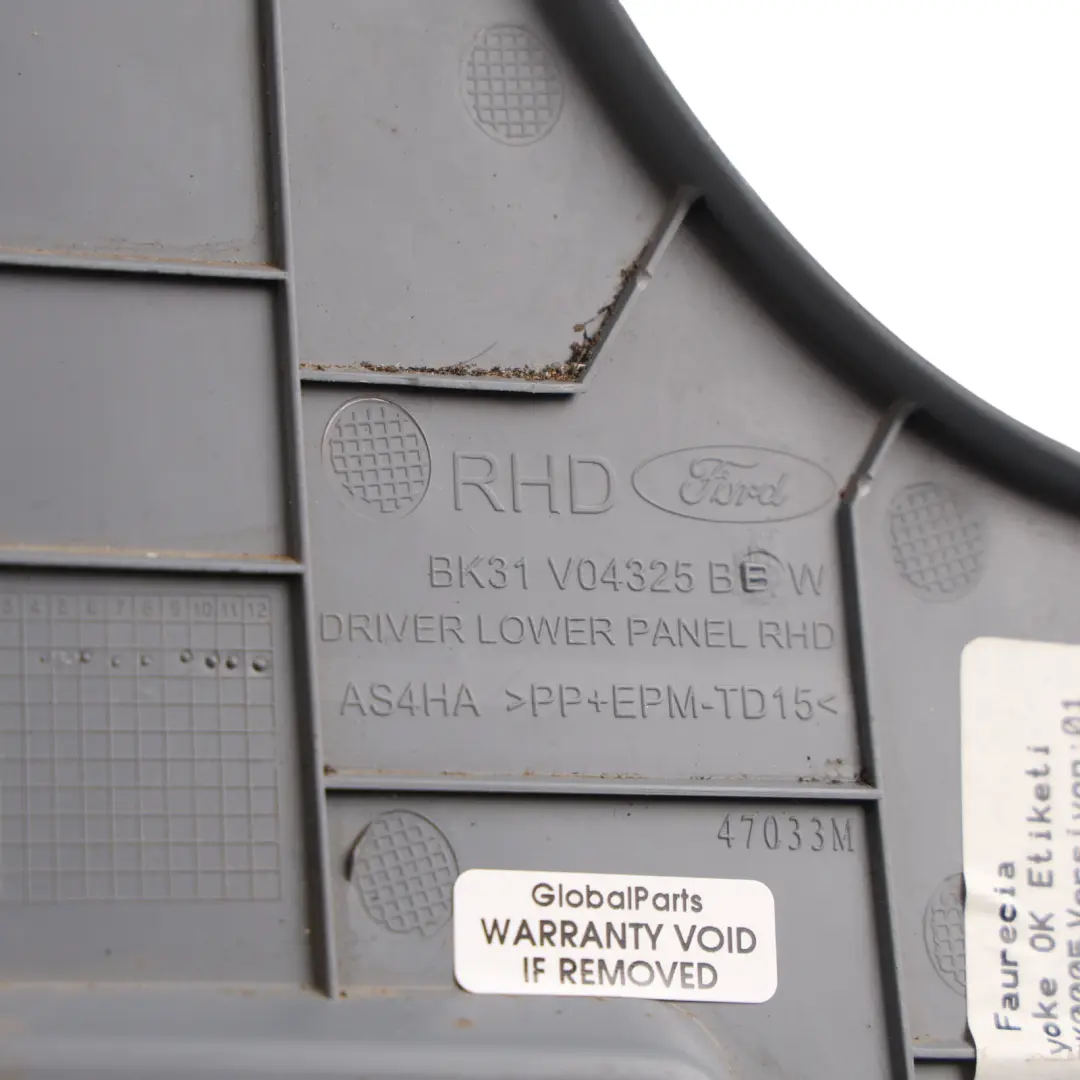 Ford Transit Mk8 OBD Cover Trim Panel Right Driver's Side O/S - SKU RHD-BK31-V04325-BBW - Part number BK31-V04325-BBW