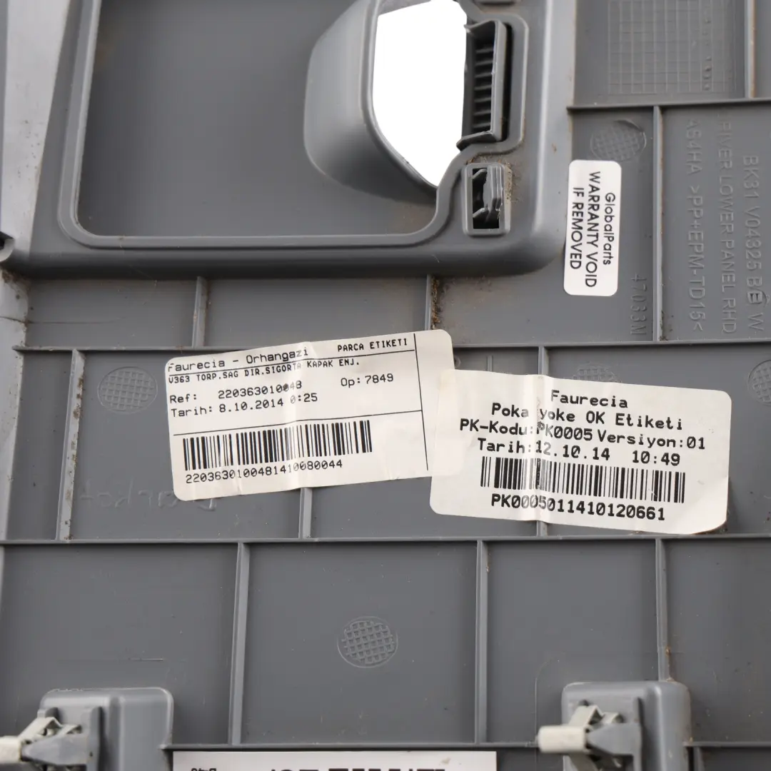 Ford Transit Mk8 OBD Cover Trim Panel Right Driver's Side O/S - SKU RHD-BK31-V04325-BBW - Part number BK31-V04325-BBW