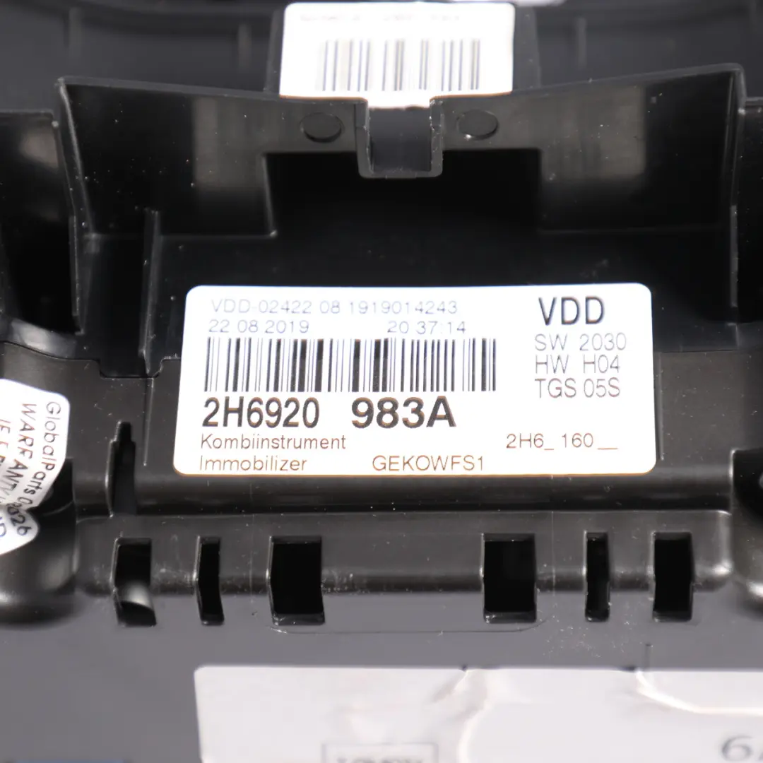 Mk2 Instrument Cluster Speedo Diesel Automatic F to Volkswagen Amarok with Part number 2H6920983A Volkswagen Amarok Mk2 Instrument Cluster Speedo Diesel Automatic F - SKU RHD-2H6920983A - Part number 2H6920983A