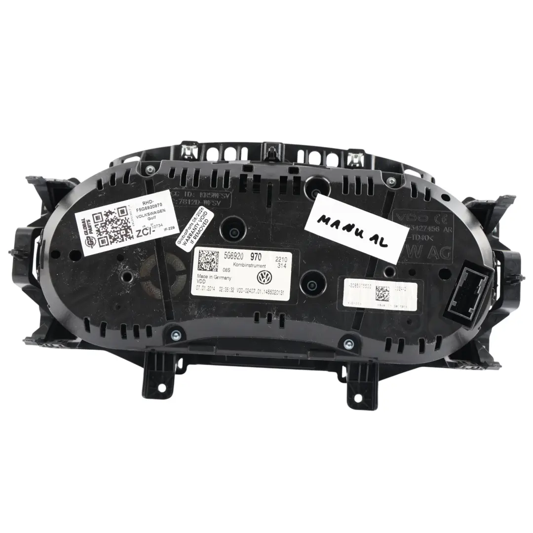 Instrument Cluster Speedo Clocks Petrol Manual to Volkswagen Golf GTI Mk7 with Part number 5G6920970 Volkswagen Golf GTI Mk7 Instrument Cluster Speedo Clocks Petrol Manual - SKU RHD-5G6920970 - Part number 5G6920970