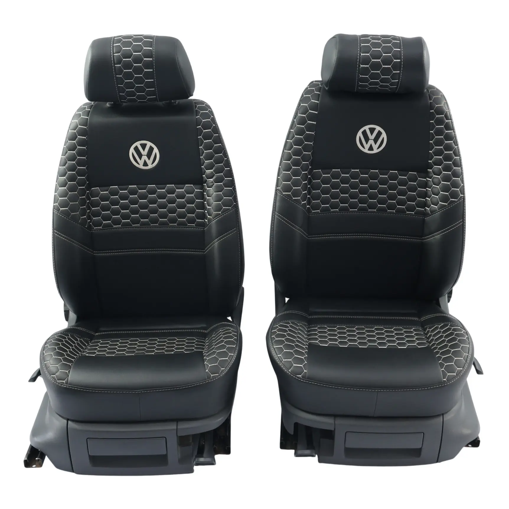 Volkswagen Caddy 2C Front Seat Left Right N/O/S Interior Leather Black Grey 