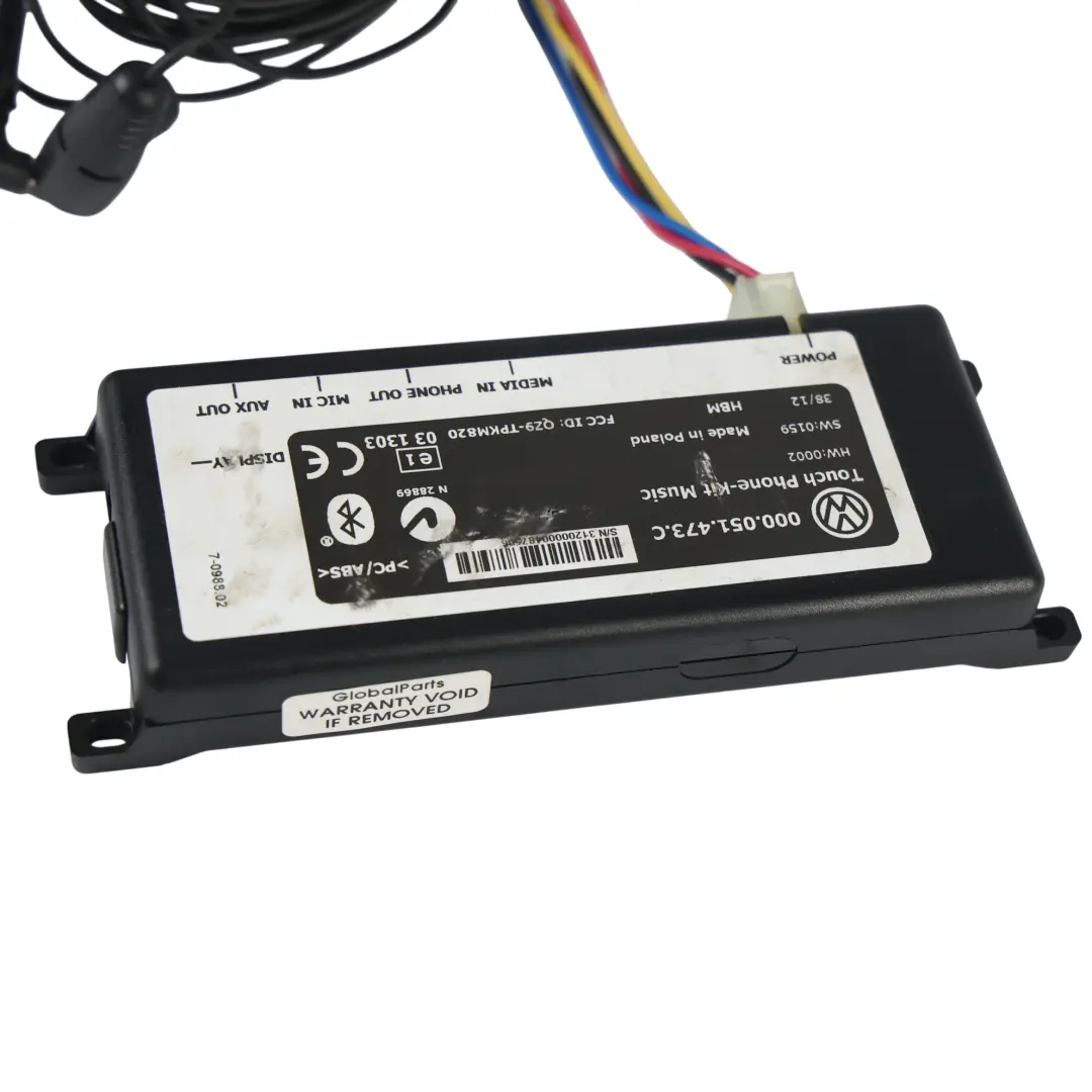 Volkswagen VW Polo 6R Bluetooth Hands-free TPK Connection Kit Set - SKU 000051473C-2 - Part number 000051473C