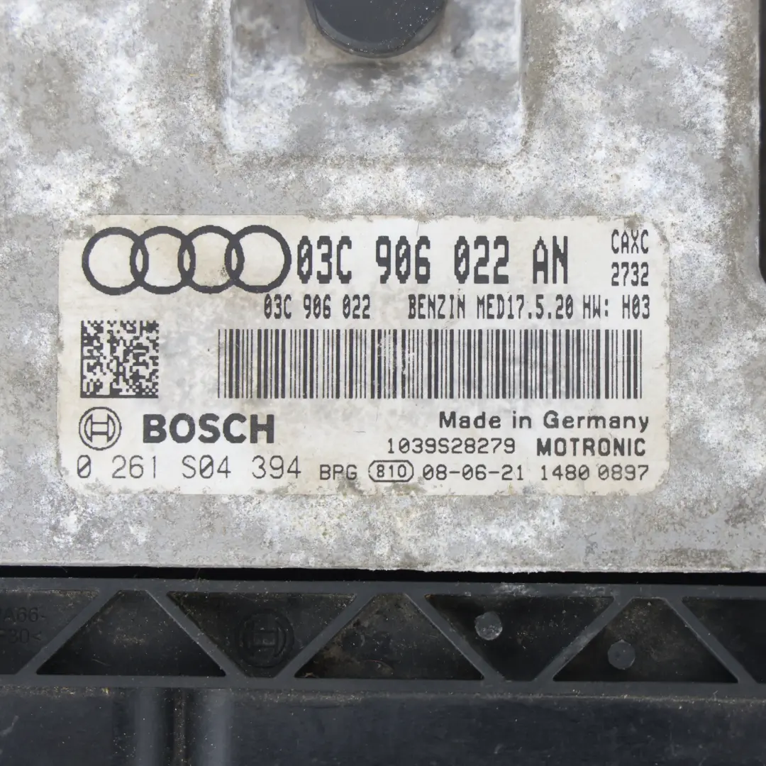 ECU Interruptor Encendido Llave 1.4 TFSI 125HP CAXC Manual 03C906022A para Audi A3 8P con número de pieza 03C906022AN Audi A3 8P ECU Interruptor Encendido Llave 1.4 TFSI 125HP CAXC Manual 03C906022A - SKU 03C906022AN-1 - Número de pieza 03C906022AN
