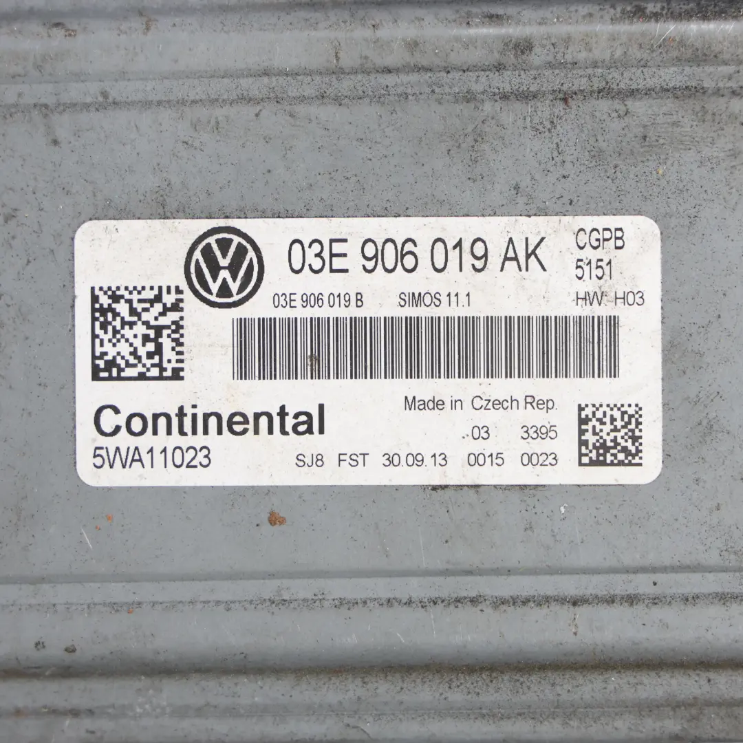 CGPB 1.2 60HP Motor Steuergerät Schaltgetriebe für Volkswagen Polo 6R mit Teilenummer 03E906019AK Volkswagen Polo 6R CGPB 1.2 60HP Motor Steuergerät Schaltgetriebe - SKU 03E906019AK-1 - Teilenummer 03E906019AK