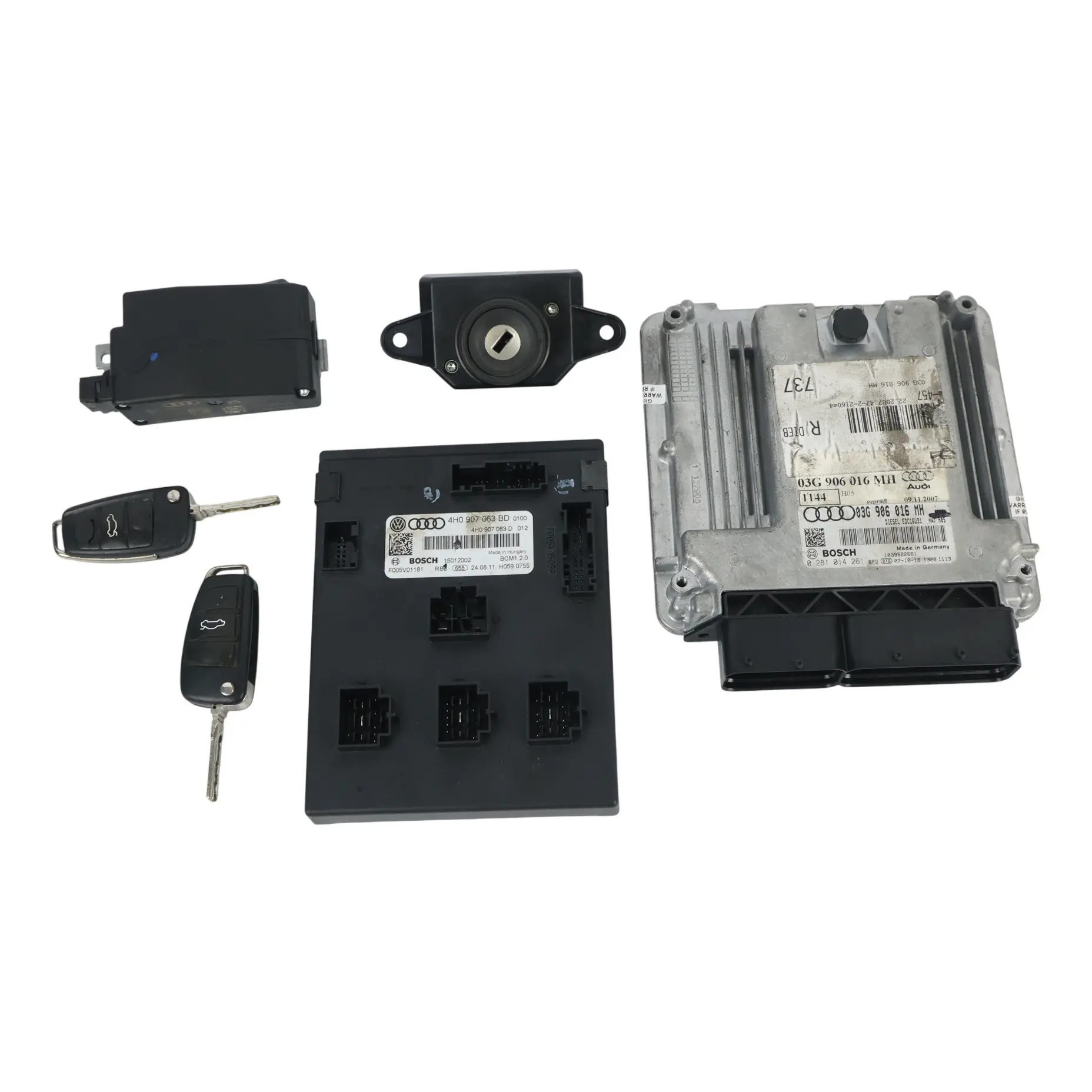 Audi A6 C6 Engine Control ECU Kit 2.0 TDI BRE 140HP Diesel Manual 03G906016MH