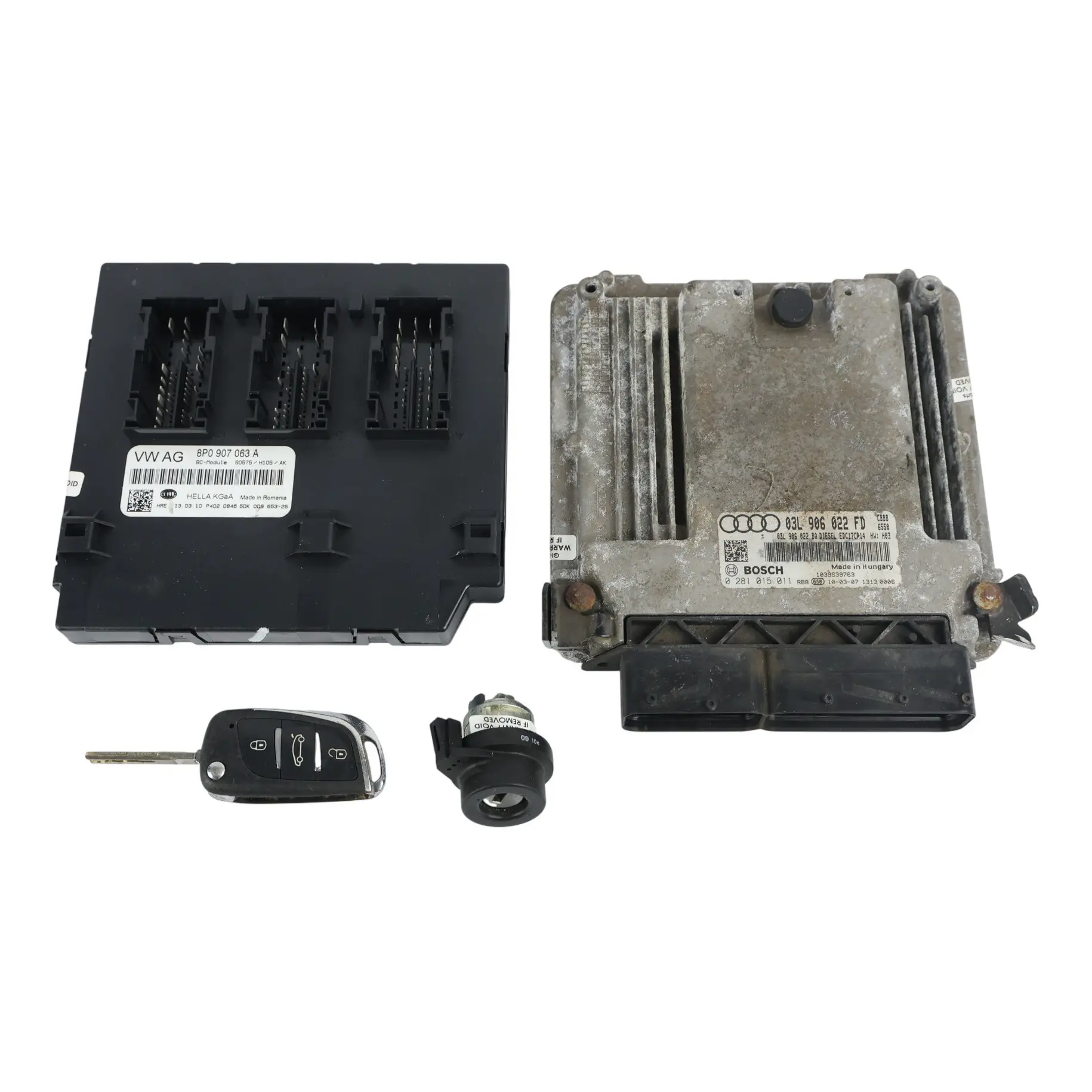 Audi A3 8P 2.0 TDI 170HP CBBB Engine ECU Unit Kit 03L906022FD Key + Ignition