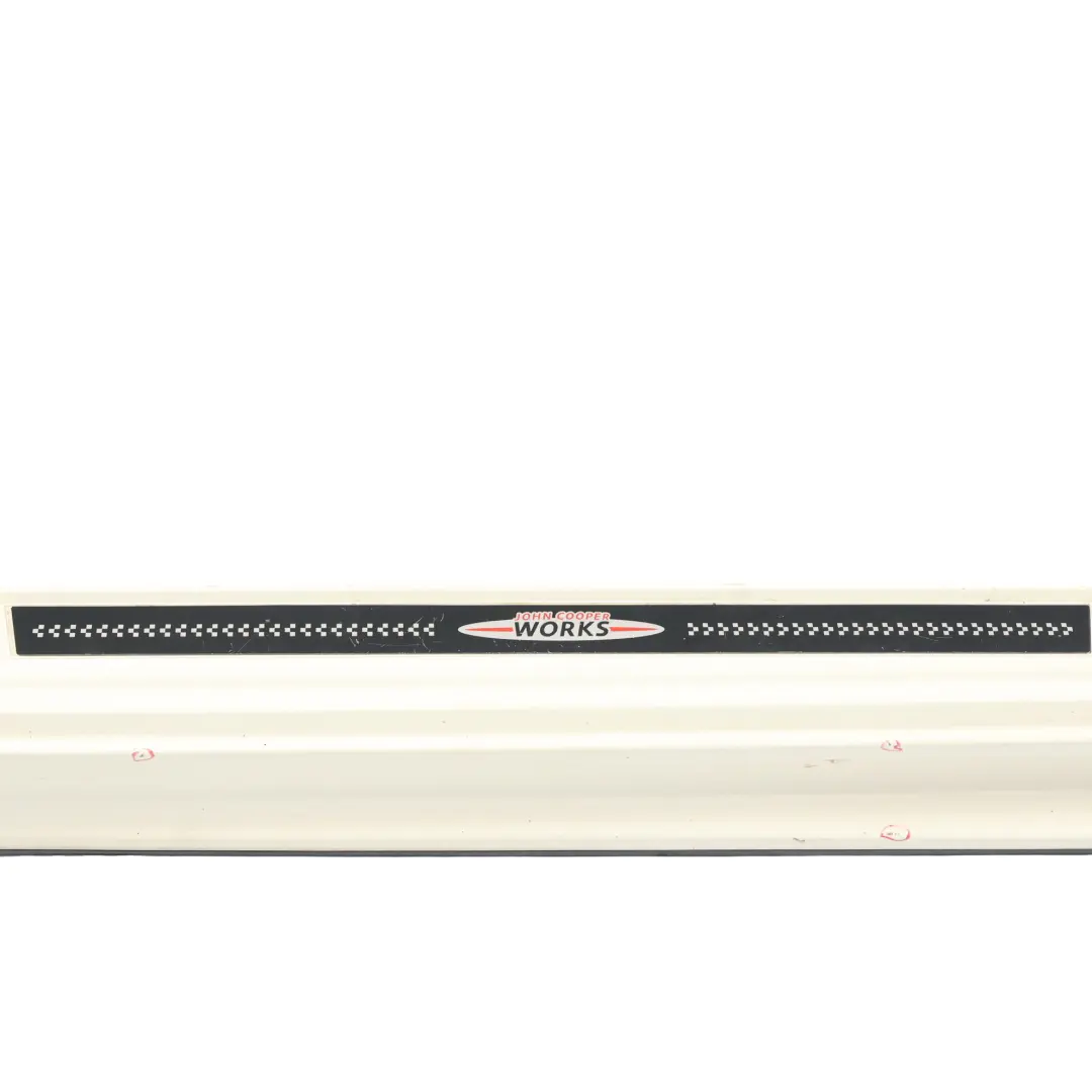 Faldón Lateral JCW Puerta Izquierda Umbral Pepper White Blanco 850 para Mini R56 R57 con número de pieza 0404115 Mini R56 R57 Faldón Lateral JCW Puerta Izquierda Umbral Pepper White Blanco 850 - SKU 0404115-PW - Número de pieza 0404115