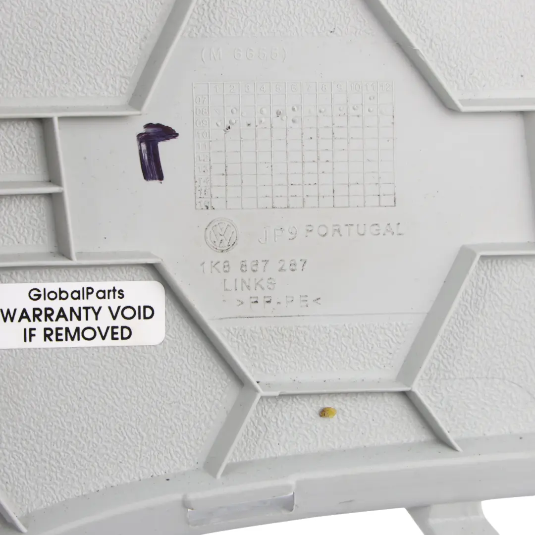 Volkswagen Scirocco Mk3 C Pillar Trim Cover Panel Left N/S Pearl Grey - SKU 1K8867287-2 - Part number 1K8867287