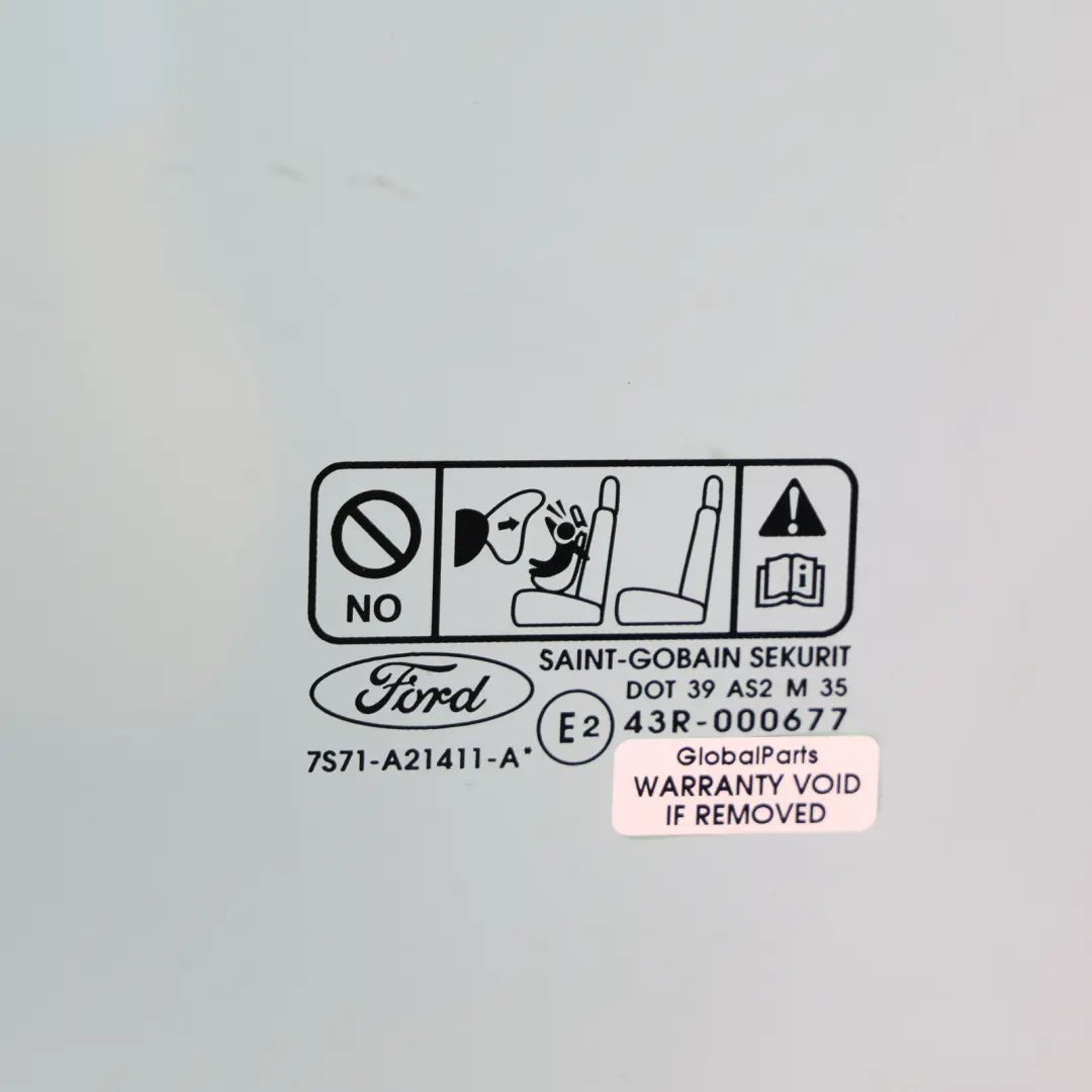 Ford Mondeo Mk4 Door Window Glass Front Left N/S 7S71-7A21411-AE - SKU 1507909 - Part number 1507909