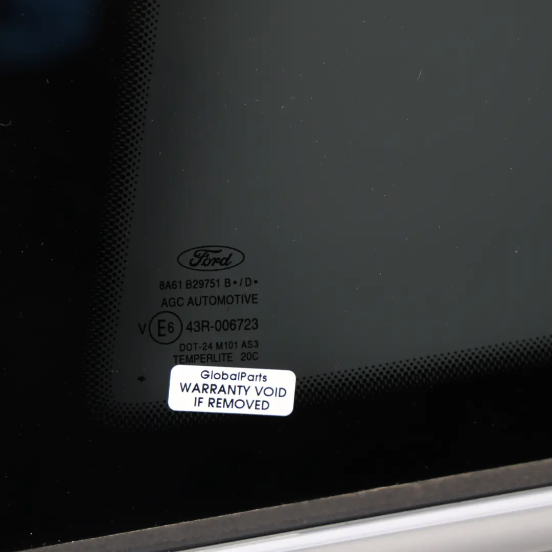 Ford Fiesta Mk7 Quarter Window Glass Tinted AS3 Rear Left N/S Chrome - SKU 1599212 - Part number 1599212