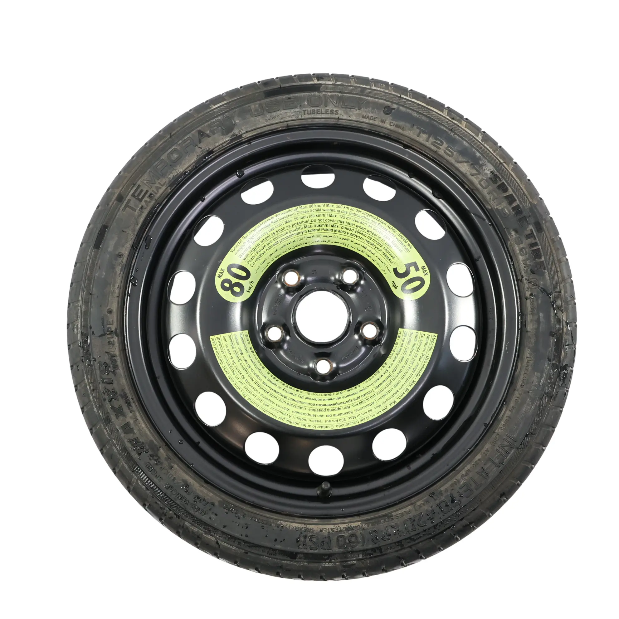 VW Golf Mk7 Spare Wheel Steel R16 Maxxis Tyre 3.5J ET:25.5 125/70 1K0601027AQ