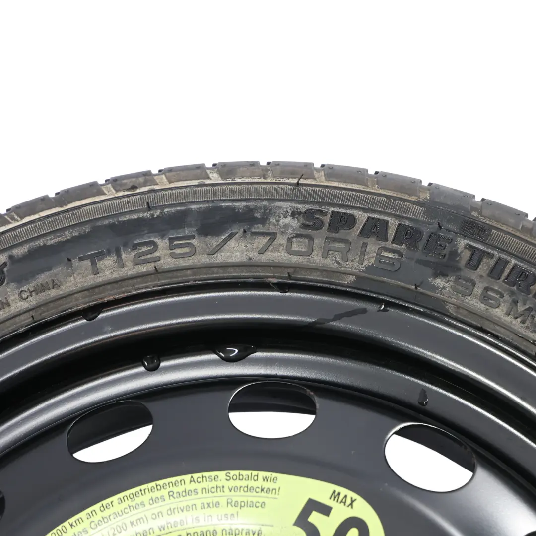 Volkswagen Golf Mk7 Roue Secours Acier R16 Maxxis 3.5J ET:25.5 125/70 1K0601027A - SKU 1K0601027AQ-2 - Numéro de pièce 1K0601027AQ