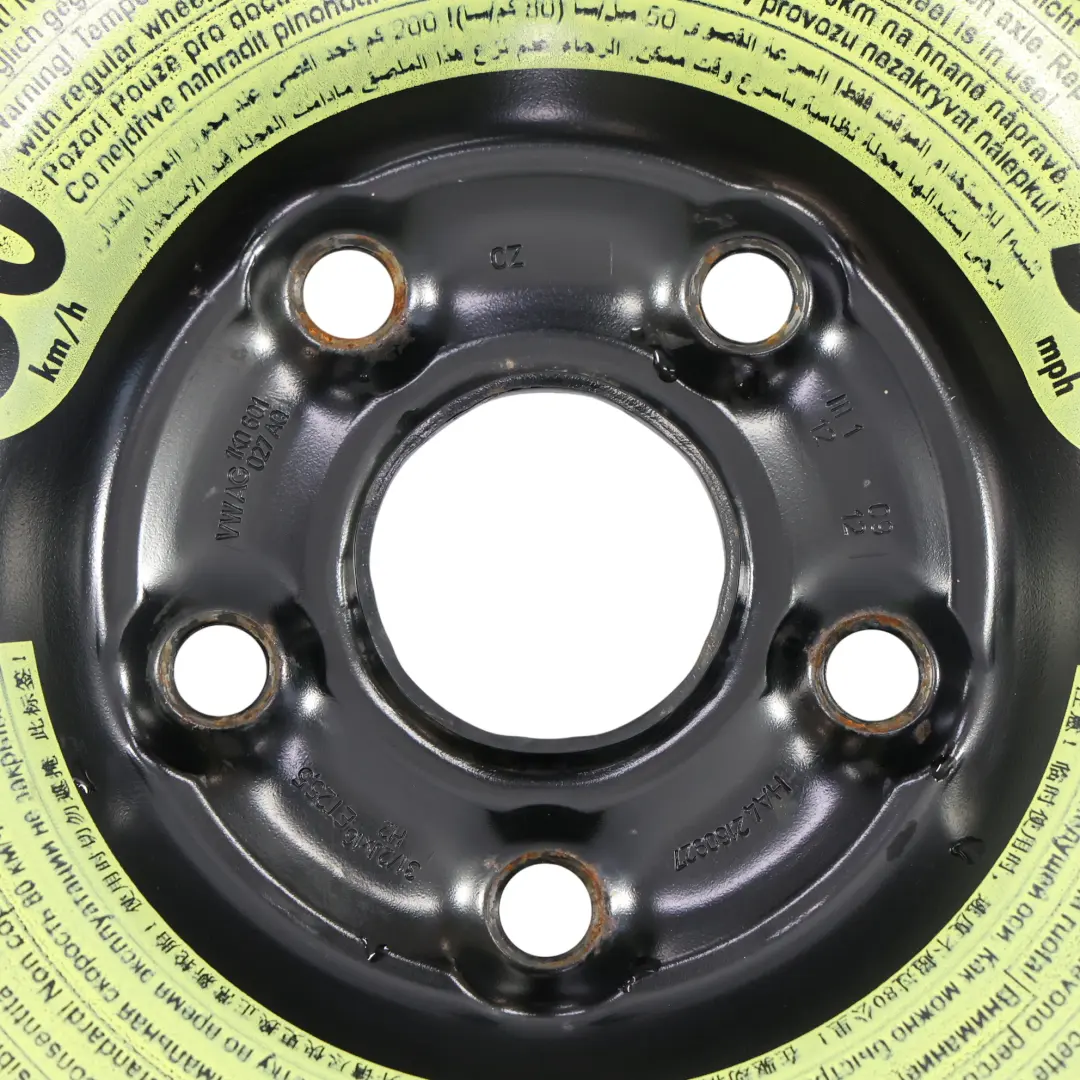 VW Golf Mk7 Spare Wheel Steel R16 Maxxis Tyre 3.5J ET:25.5 125/70 - SKU 1K0601027AQ-2 - Part number 1K0601027AQ