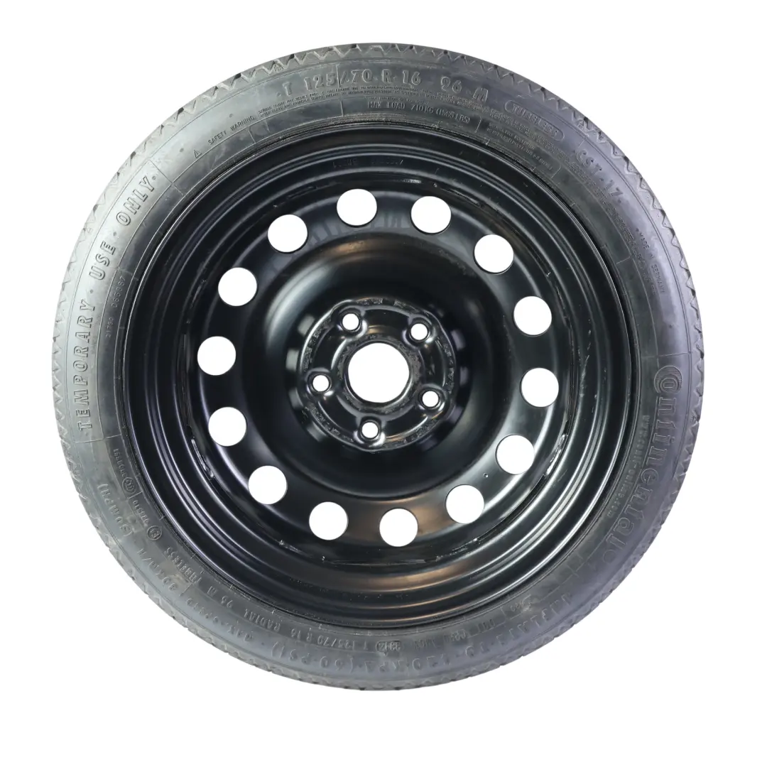 Roue de Secours en Acier Galette 16" 125/70 pour Volkswagen Golf Mk7 à propos du numéro de pièce 1K0601027BT Volkswagen Golf Mk7 Roue de Secours en Acier Galette 16" 125/70 - SKU 1K0601027BT-1 - Numéro de pièce 1K0601027BT
