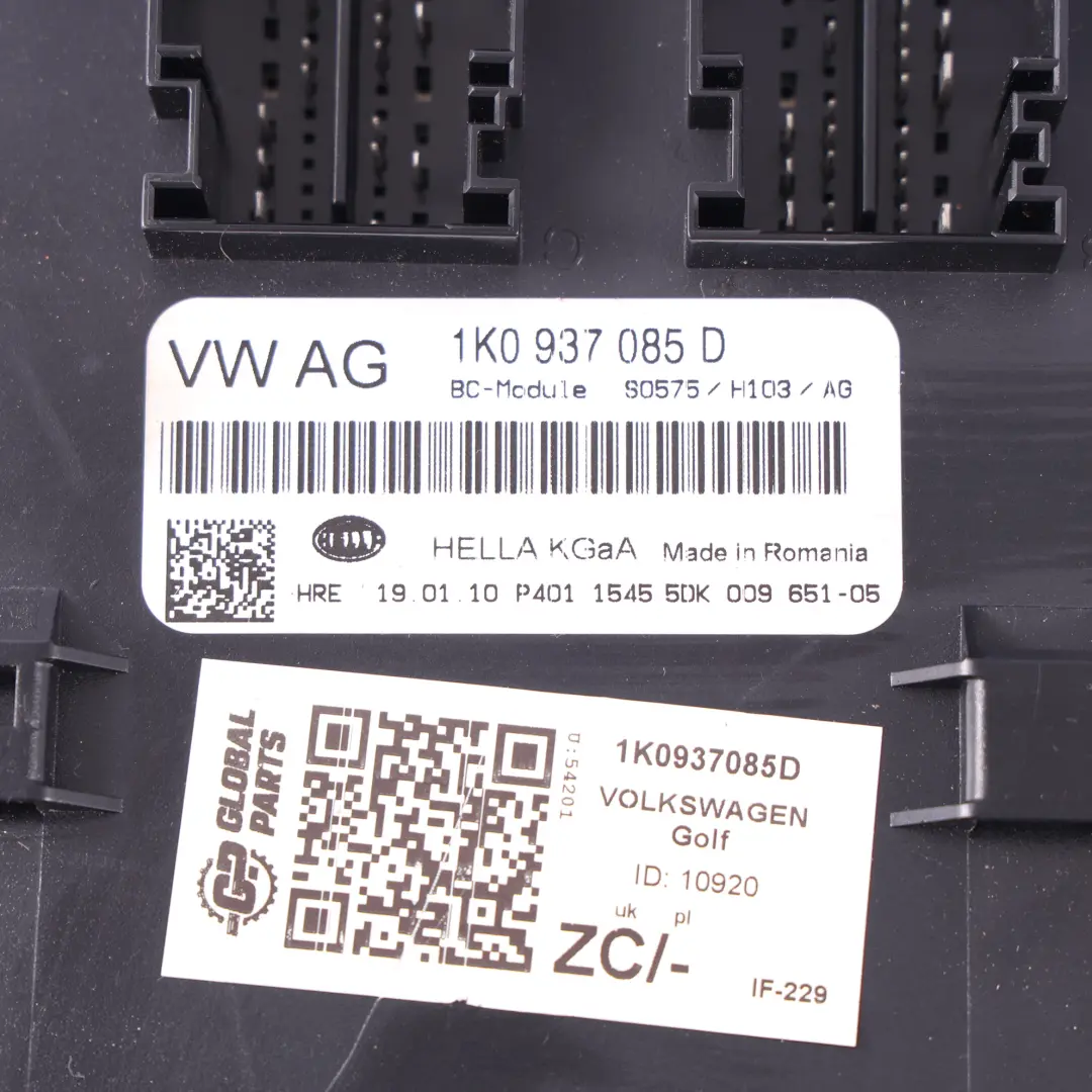 MK6 5K Module Commande Carrosserie BCM Confort pour Volkswagen Golf à propos du numéro de pièce 1K0937085D Volkswagen Golf MK6 5K Module Commande Carrosserie BCM Confort - SKU 1K0937085D - Numéro de pièce 1K0937085D
