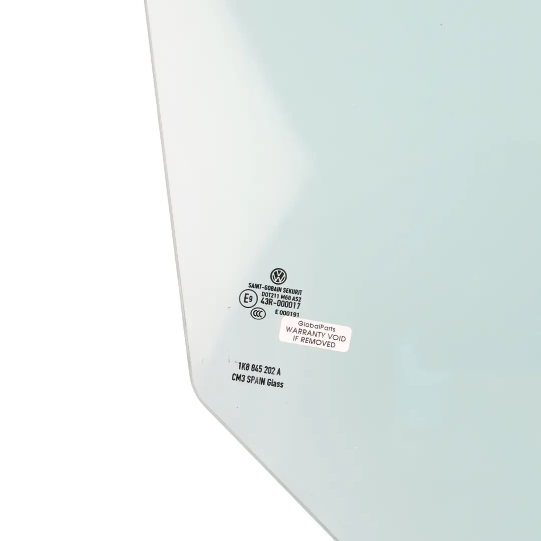 Front Door Window Glass AS2 Right O/S to Volkswagen Scirocco III 3D with Part number 1K8845202A Volkswagen Scirocco III 3D Front Door Window Glass AS2 Right O/S - SKU 1K8845202A - Part number 1K8845202A
