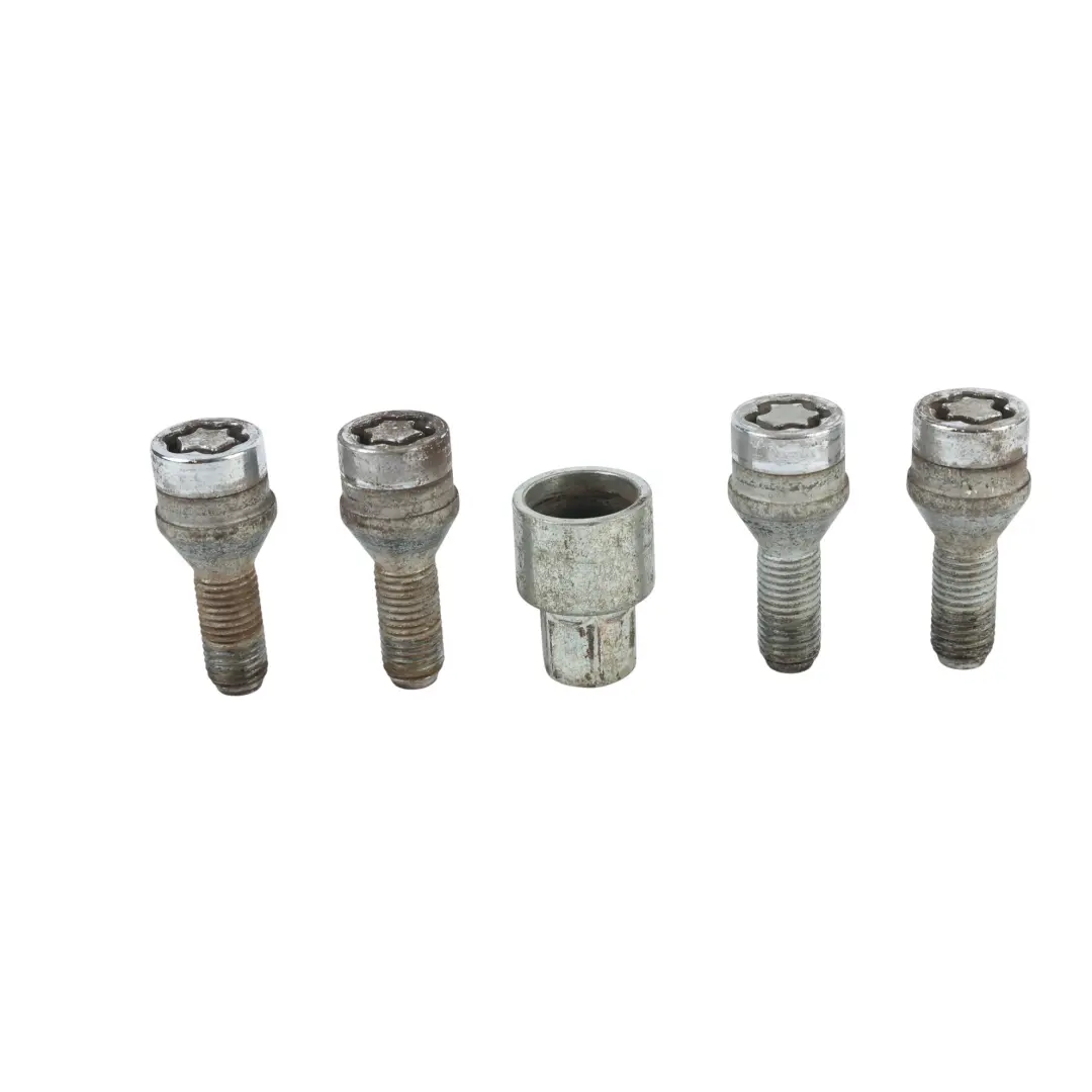 BMW E60 E84 E87 E90 Wheel Bolt Set Of Four Black With Adapter Security - SKU 2453959-7 - Part number 2453959