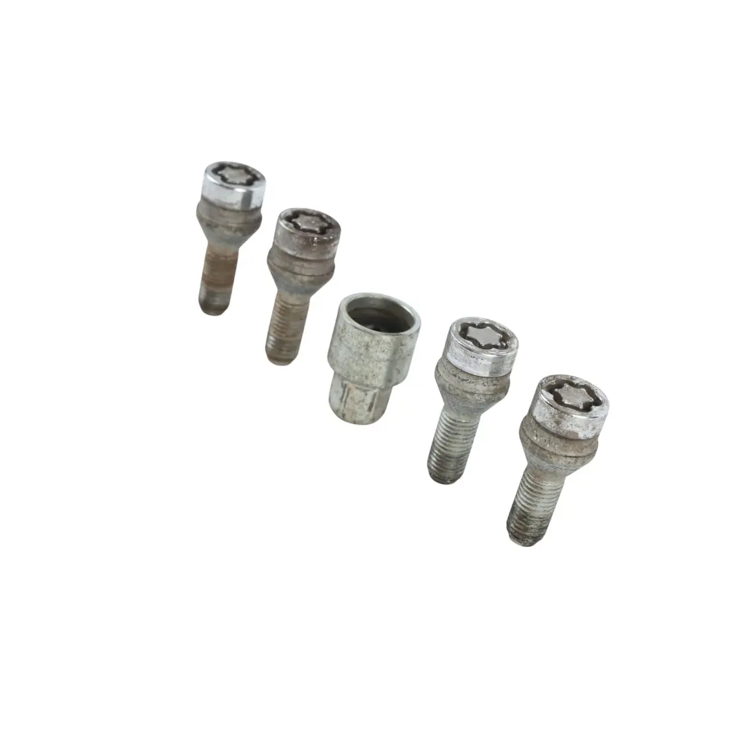 BMW E60 E84 E87 E90 Wheel Bolt Set Of Four Black With Adapter Security - SKU 2453959-7 - Part number 2453959