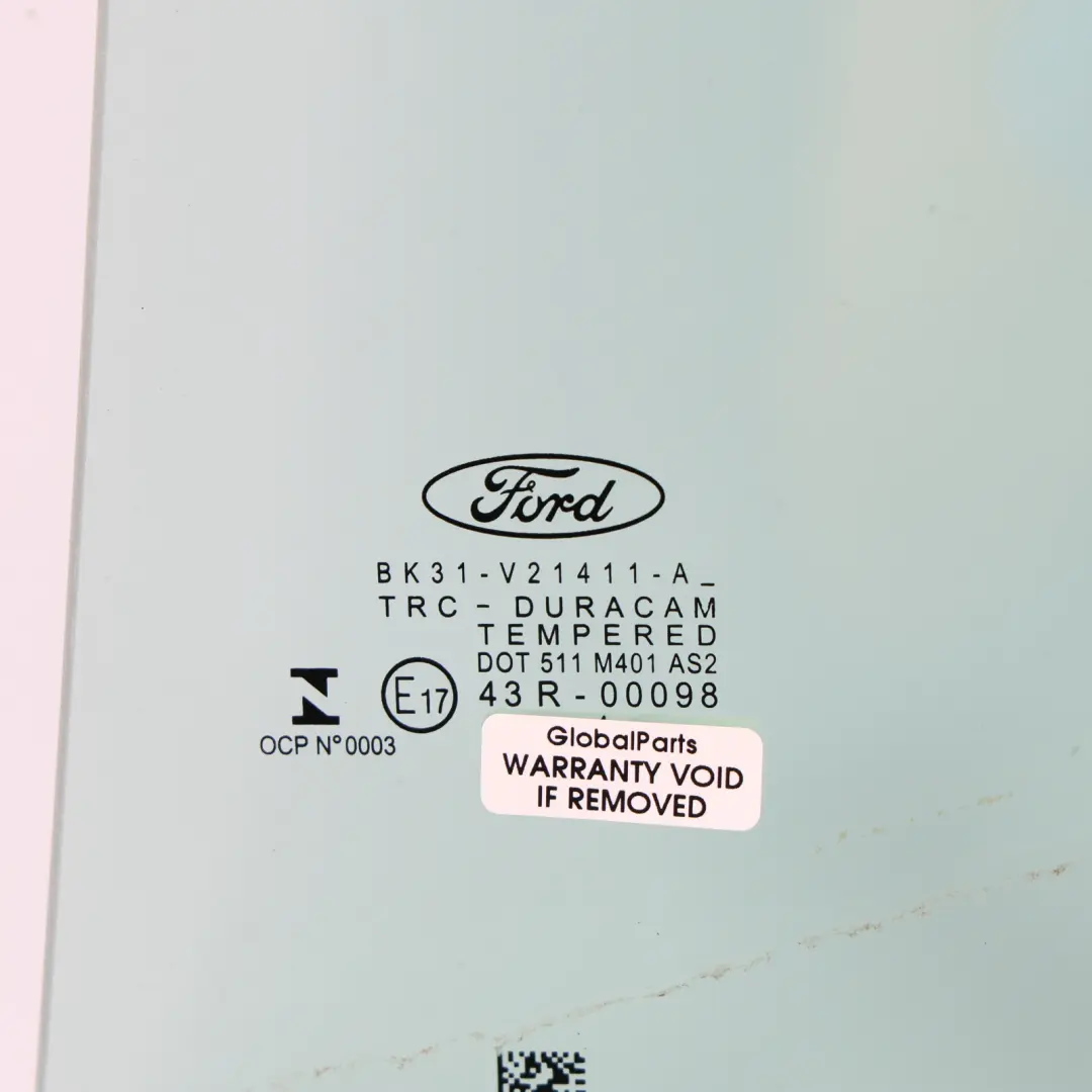 Mk8 Front Door Window Glass Glazing Left N/S AS2 KK31V21411A to Ford Transit with Part number 2771781 Ford Transit Mk8 Front Door Window Glass Glazing Left N/S AS2 KK31V21411A - SKU 2771781-1 - Part number 2771781