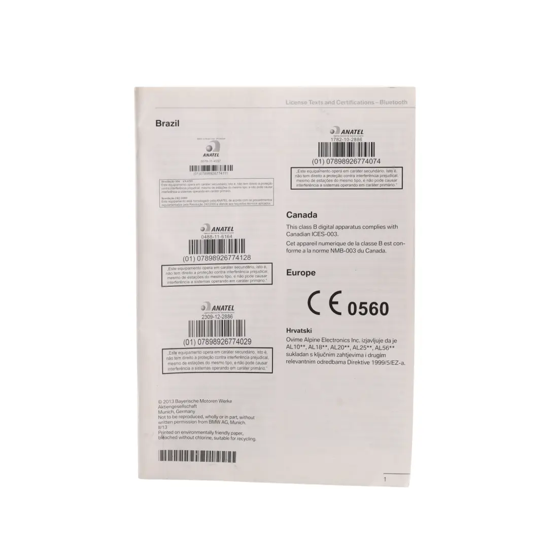 BMW F20 F21 Owners Handbook Book Pack Booklet Manual Instruction Case - SKU 2917713 - Part number 2917713