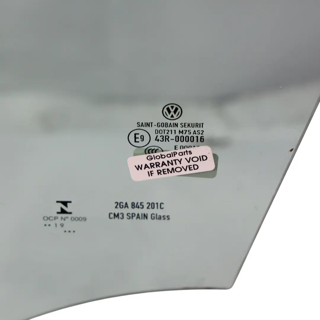 Volkswagen T-Roc Vitre Latérale Porte Avant Gauche AS2 - SKU 2GA845201C - Numéro de pièce 2GA845201C
