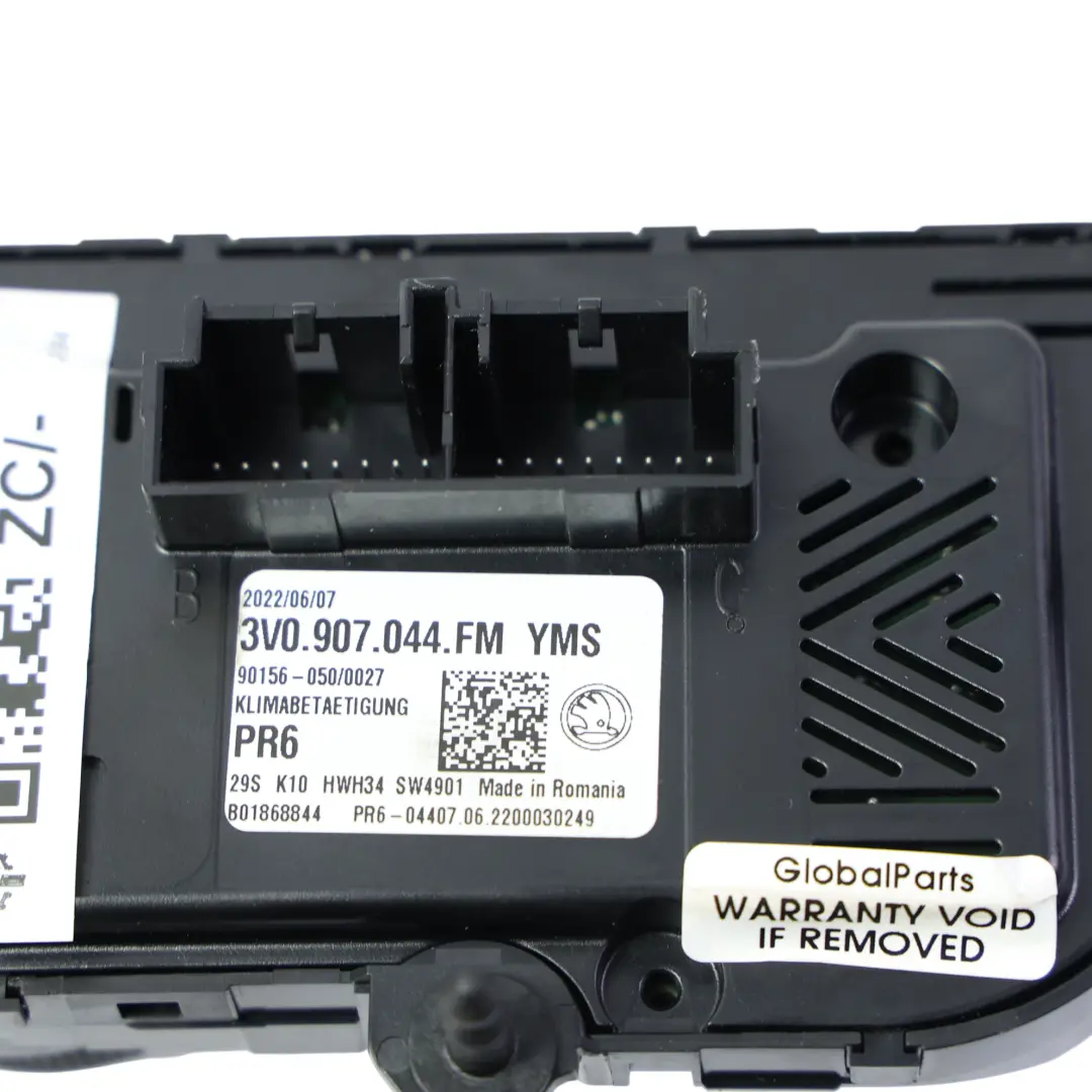 Skoda Superb Kodiaq Heater Air Condition Control Switch Pannel - SKU 3V0907044FM - Part number 3V0907044FM