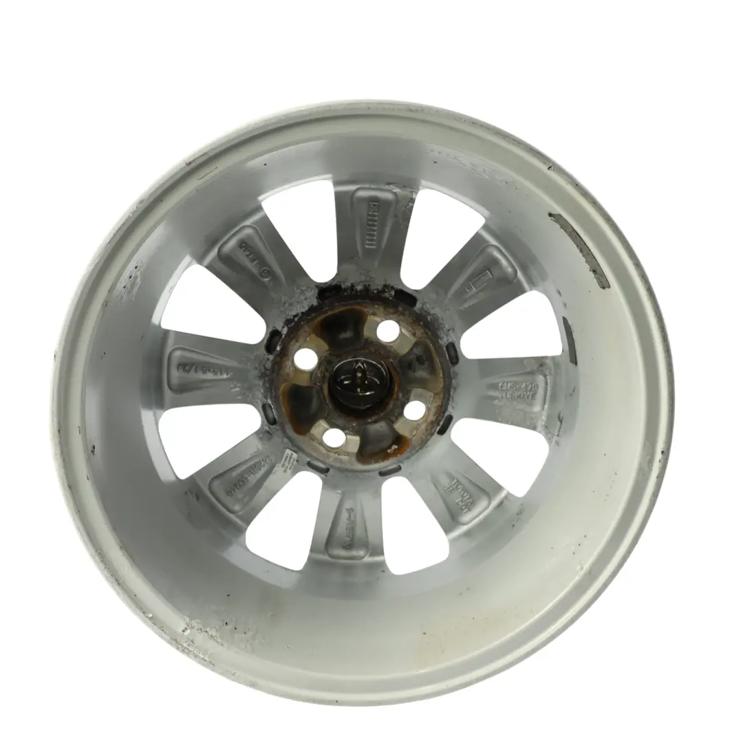 Mk2 Alloy Wheel Rim Silver 15" 5,5J ET:45 to Toyota Yaris with Part number 42611-0D240 Toyota Yaris Mk2 Alloy Wheel Rim Silver 15" 5,5J ET:45 - SKU 42611-0D240-SL2 - Part number 42611-0D240