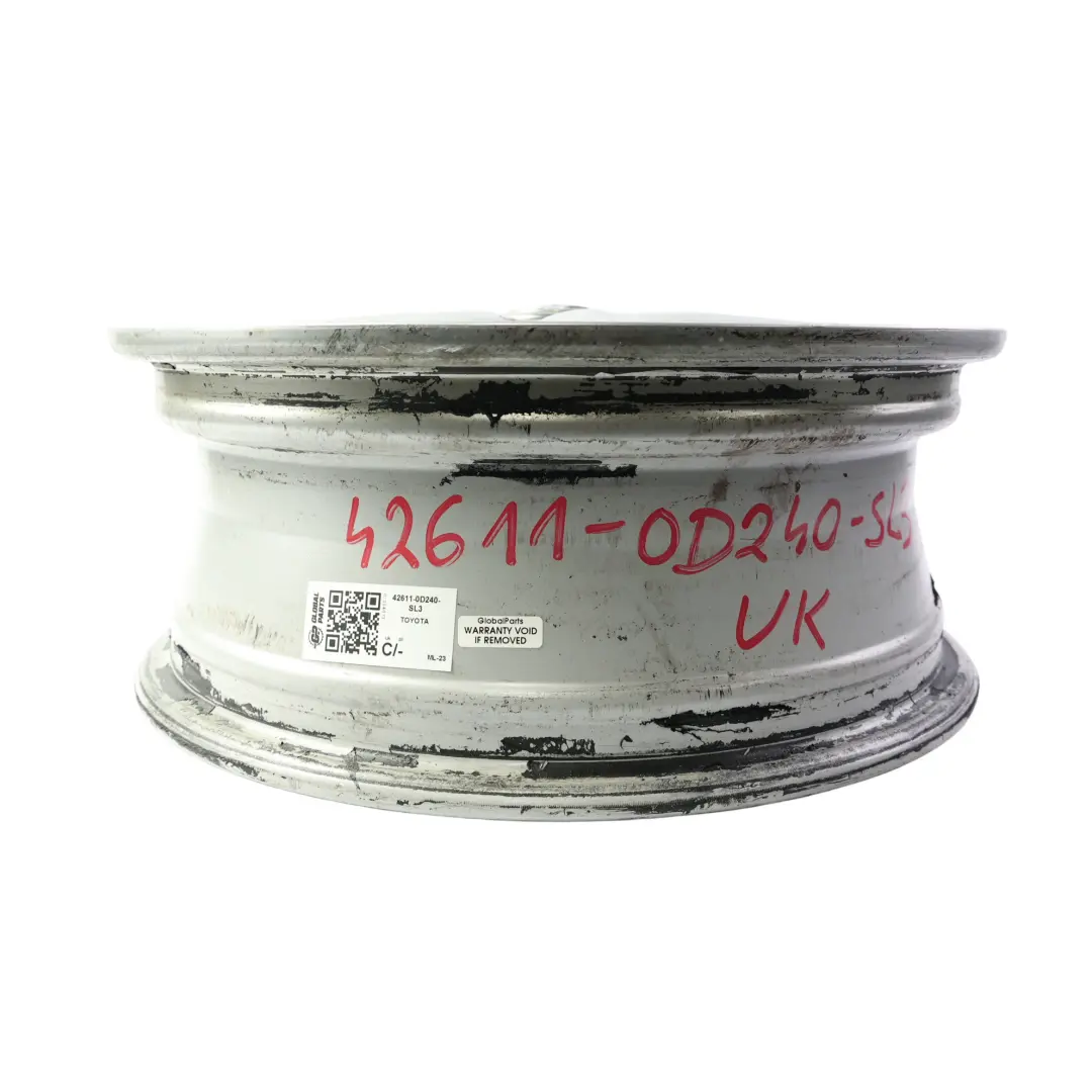 Mk2 Alloy Wheel Rim Silver 15" 5,5J ET:45 to Toyota Yaris with Part number 42611-0D240 Toyota Yaris Mk2 Alloy Wheel Rim Silver 15" 5,5J ET:45 - SKU 42611-0D240-SL3 - Part number 42611-0D240