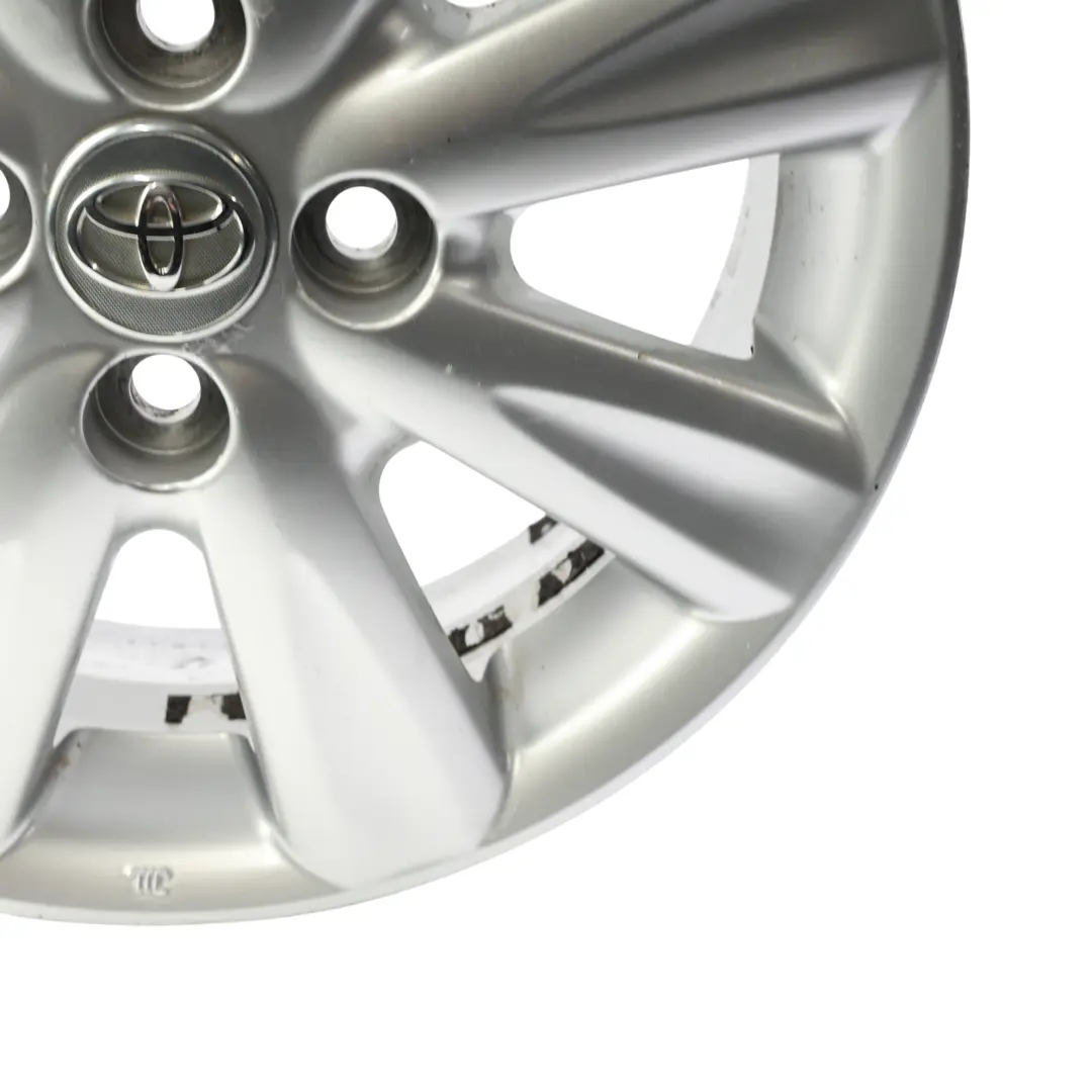 Mk2 Alloy Wheel Rim Silver 15" 5,5J ET:45 to Toyota Yaris with Part number 42611-0D240 Toyota Yaris Mk2 Alloy Wheel Rim Silver 15" 5,5J ET:45 - SKU 42611-0D240-SL3 - Part number 42611-0D240