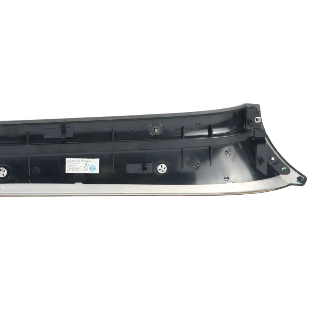 Door Moulding Trim Front Wood Gloss Left N/S to Audi A8 D3 with Part number 4E0867409P Audi A8 D3 Door Moulding Trim Front Wood Gloss Left N/S - SKU 4E0867409P - Part number 4E0867409P