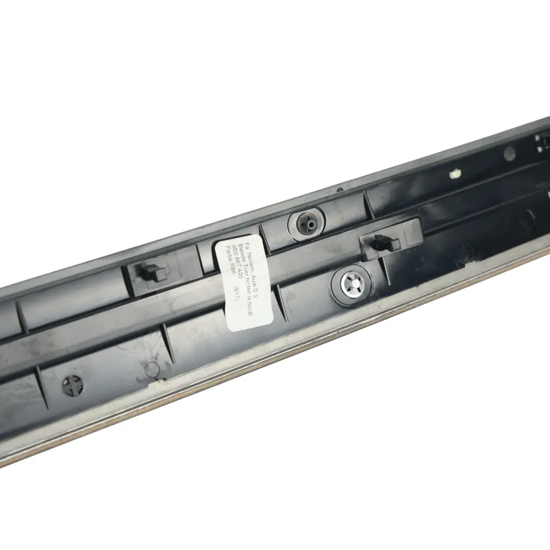 Moldura Panel Puerta Trasera Derecha Madera para Audi A8 D3 con número de pieza 4E0867420N Audi A8 D3 Moldura Panel Puerta Trasera Derecha Madera - SKU 4E0867420N - Número de pieza 4E0867420N