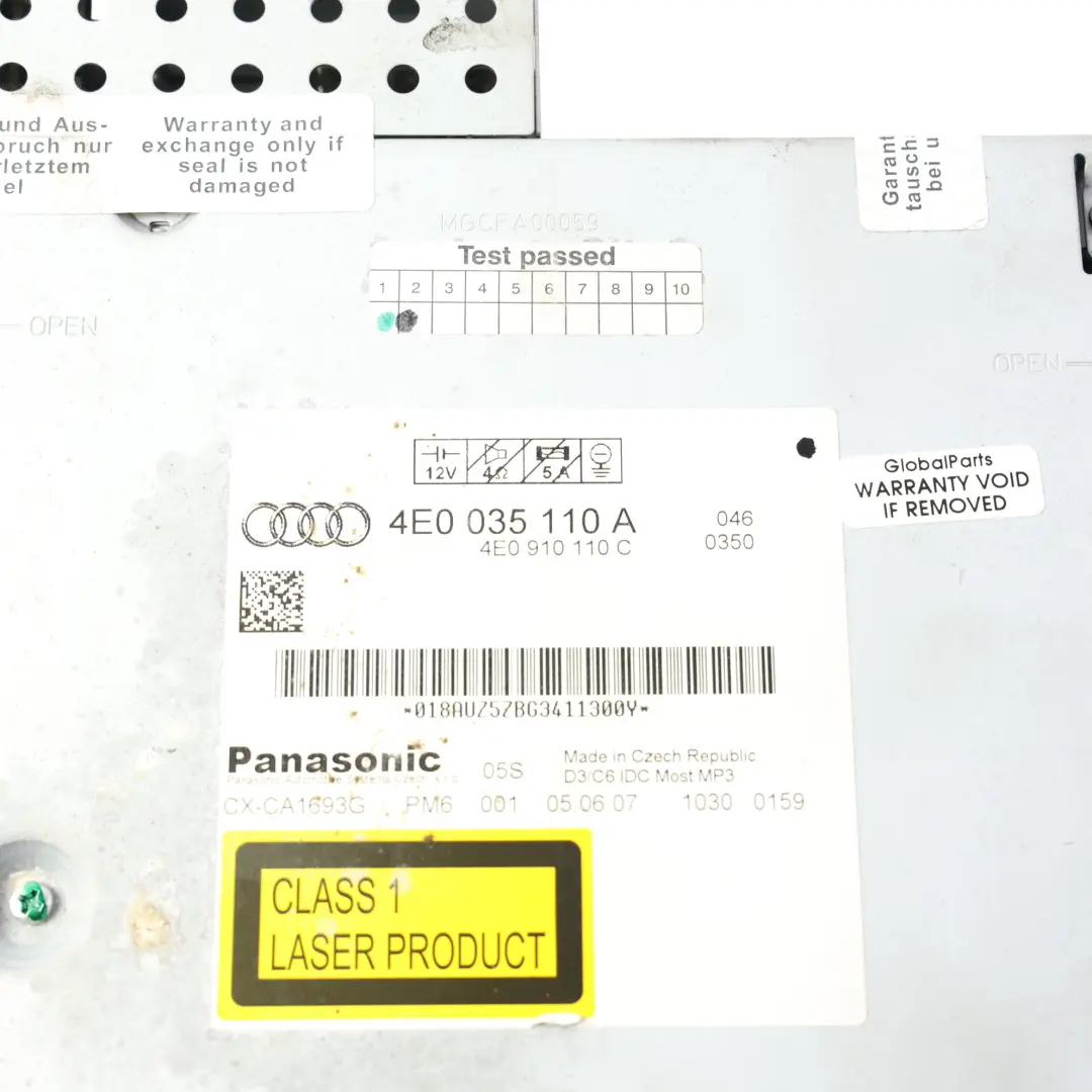 6-fach CD-Wechsler Magazin Radio MMI für Audi A8 D3 A6 C6 mit Teilenummer 4E0910110C Audi A8 D3 A6 C6 6-fach CD-Wechsler Magazin Radio MMI - SKU 4E0910110C-1 - Teilenummer 4E0910110C