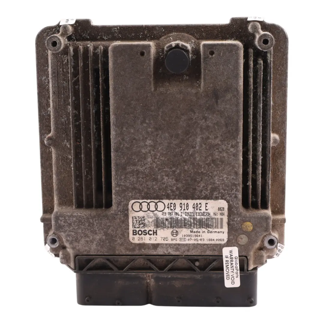 Audi A8 D3 Engine Control Unit ECU 232HP 3.0 Diesel ASB Automatic - SKU 4E0910402E - Part number 4E0910402E