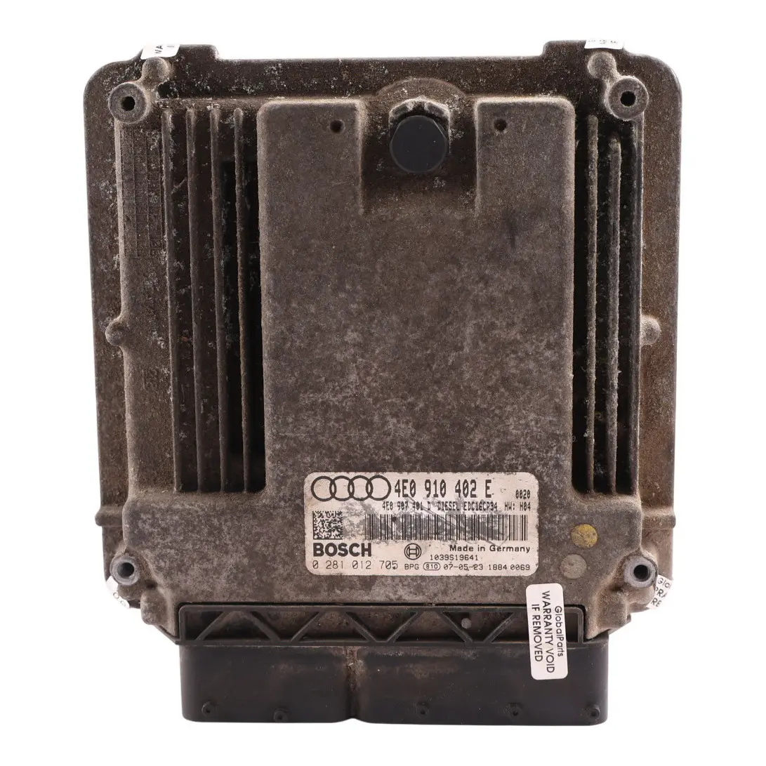 Audi A8 D3 Engine Control Unit ECU 232HP 3.0 Diesel ASB Automatic 4E0910402E