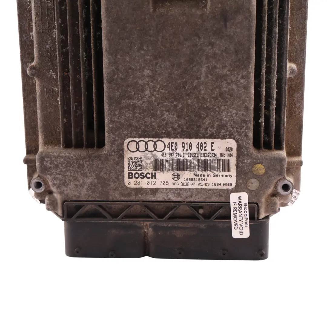 Audi A8 D3 Engine Control Unit ECU 232HP 3.0 Diesel ASB Automatic - SKU 4E0910402E - Part number 4E0910402E
