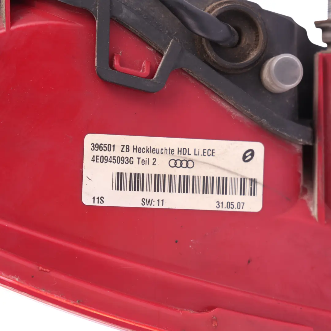 Audi A8 S8 D3 4E Tailgate Tail Light Lamp Rear Left N/S - SKU 4E0945093G - Part number 4E0945093G
