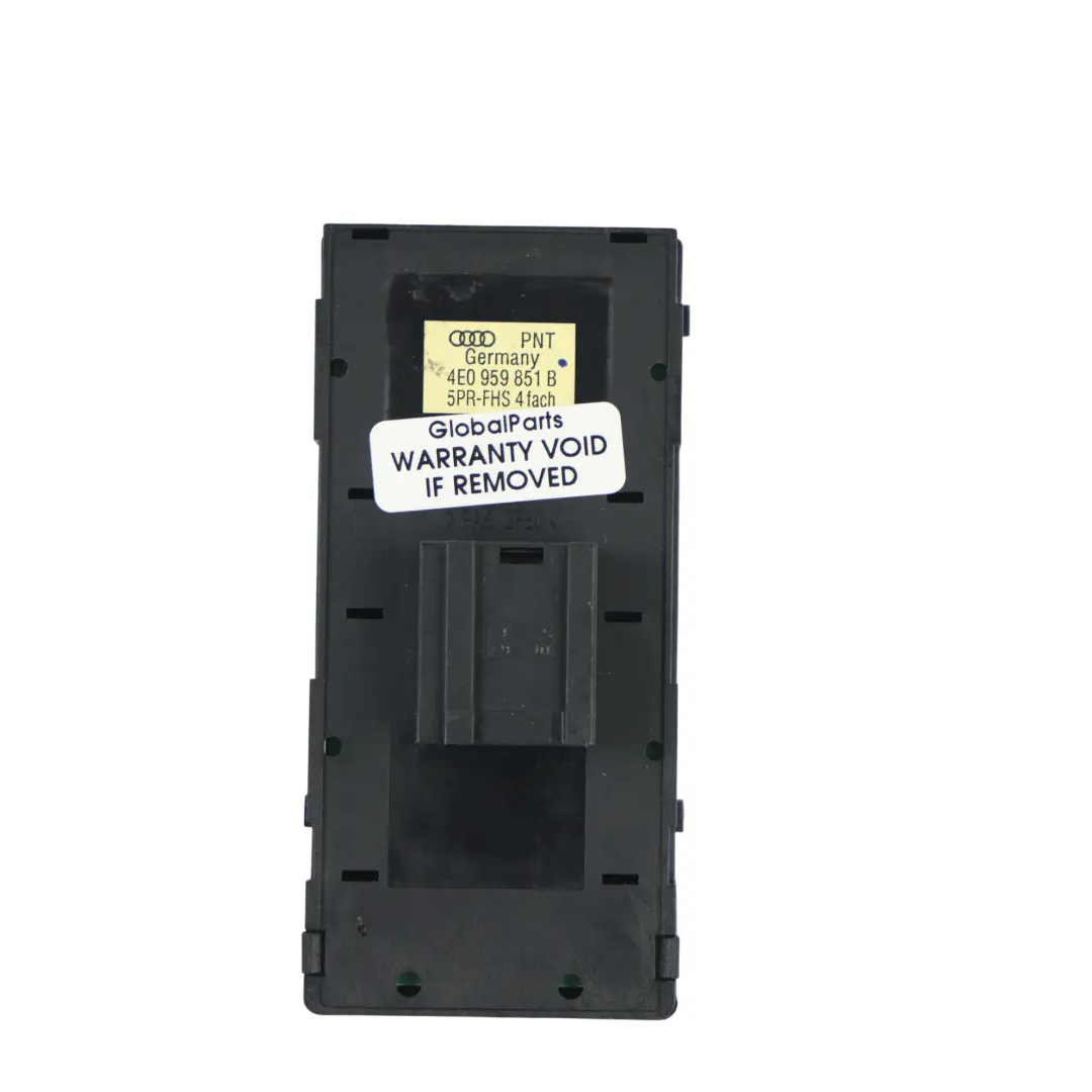 Window Switch Panel Front Driver Side to Audi A8 S8 Electric with Part number 4E0959851B Audi A8 S8 Electric Window Switch Panel Front Driver Side - SKU 4E0959851B - Part number 4E0959851B