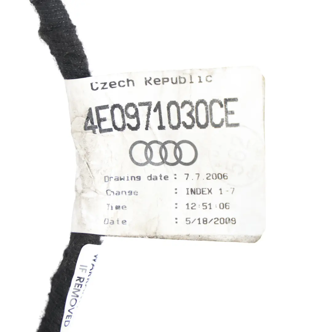 Faisceau Câblage Porte Passager Connecteur pour Audi A8 D3 à propos du numéro de pièce 4E0971030CE Audi A8 D3 Faisceau Câblage Porte Passager Connecteur - SKU 4E0971030CE - Numéro de pièce 4E0971030CE