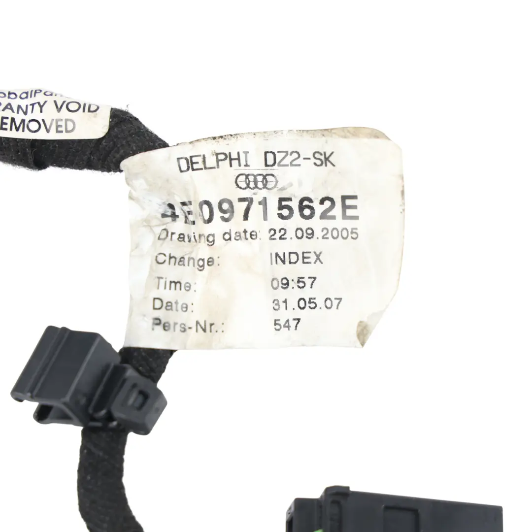 Front Door Wiring Loom Harness Cable Right O/S Side to Audi A6 C7 with Part number 4E0971562E Audi A6 C7 Front Door Wiring Loom Harness Cable Right O/S Side - SKU 4E0971562E - Part number 4E0971562E
