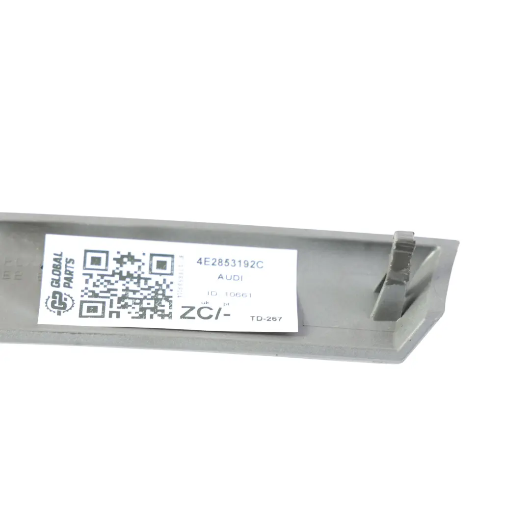 Audi A8 D3 Front Dashboard Trim Strip Right Driver Side O/S Silver - SKU RHD-4E2853192C - Part number 4E2853192C