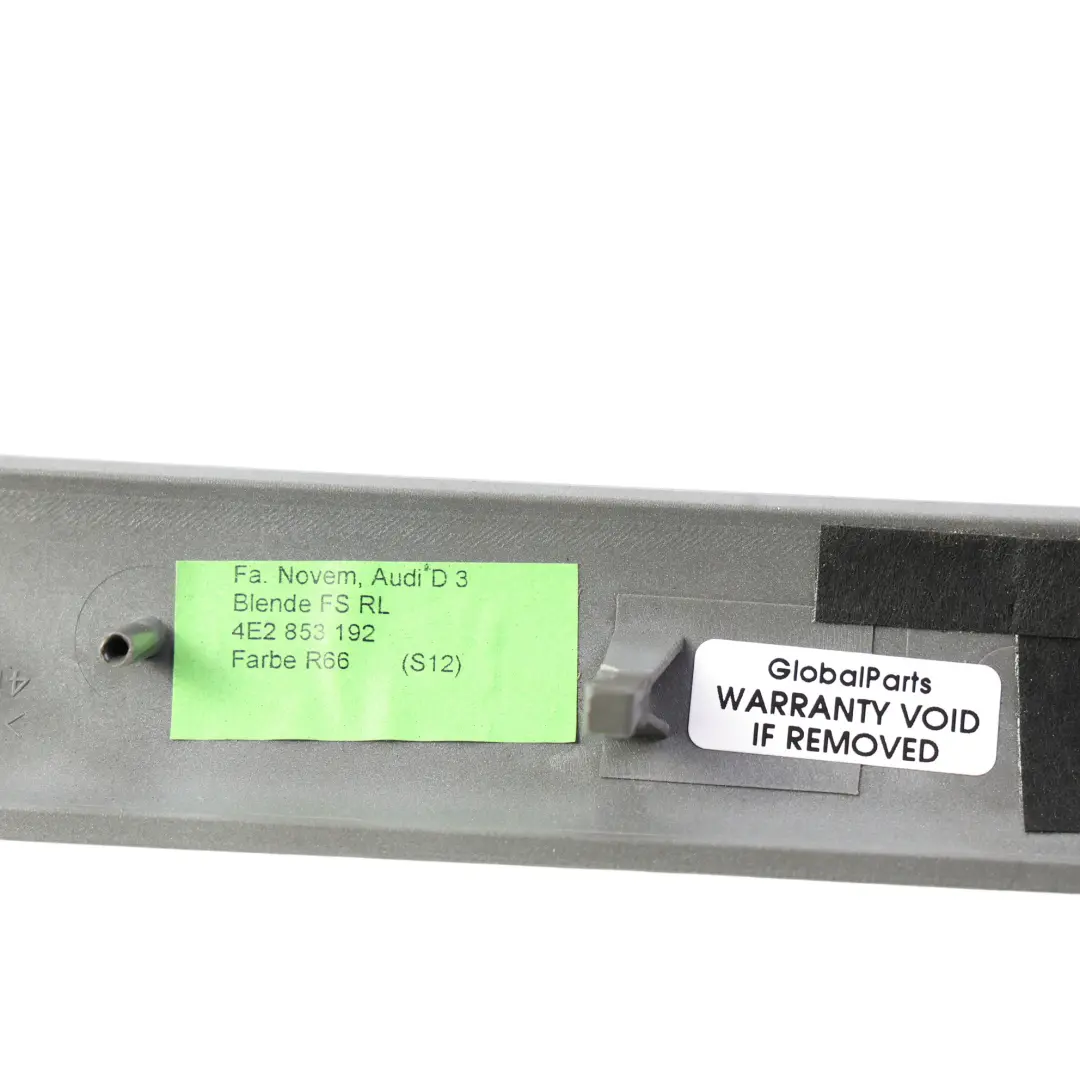 Front Dashboard Trim Strip Right Driver Side O/S Silver to Audi A8 D3 with Part number 4E2853192C Audi A8 D3 Front Dashboard Trim Strip Right Driver Side O/S Silver - SKU RHD-4E2853192C - Part number 4E2853192C