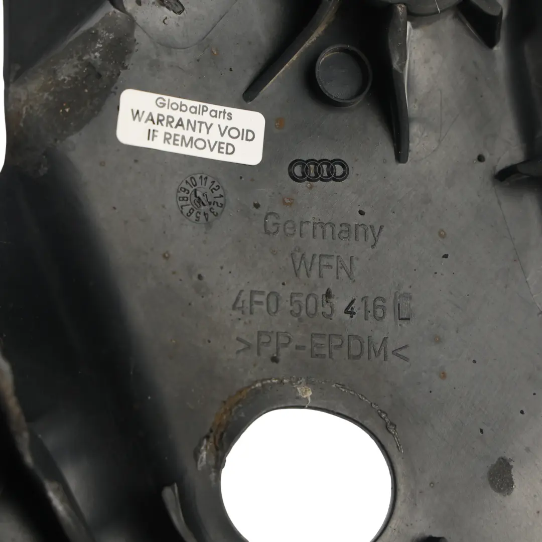 Under Tray Panel Audi A6 C6 Underbody Stone Guard Rear Right O/S to with Part number 4F0505416L Under Tray Panel Audi A6 C6 Underbody Stone Guard Rear Right O/S - SKU 4F0505416L - Part number 4F0505416L